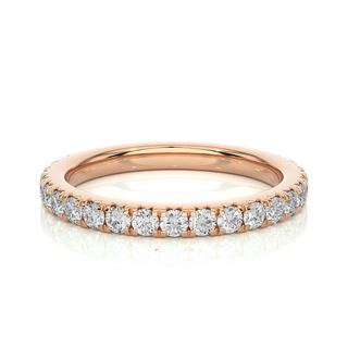 Half Pave Bridal Moissanite Band rose gold
