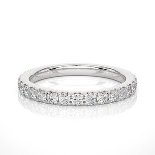 Half Pave Bridal Moissanite Band silver