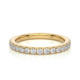 Half Pave Bridal Moissanite Band yellow gold