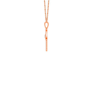 0.50 Carat Round Cut Moissanite Hamsa Pendant in Rose Gold