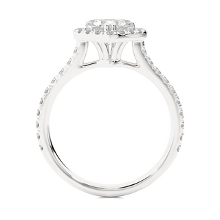 Heart-Stone Halo with Accents Wedding Ring silver