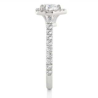Heart-Stone Halo with Accents Wedding Ring silver