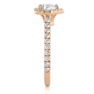 Heart-Stone Halo with Accents Wedding Ring rose gold