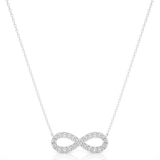 0.5 Ct Round Moissanite Infinity Channel Set Pendant In  White Gold