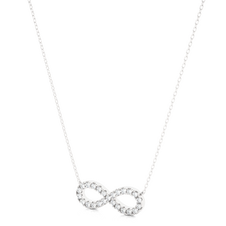 Infinity Round Stone Moissanite Pendant silver