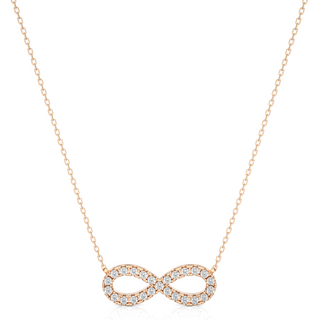 Infinity Round Stone Moissanite Pendant rose gold