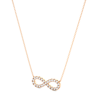 Infinity Round Stone Moissanite Pendant rose gold
