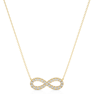 Infinity Round Stone Moissanite Pendant yellow gold
