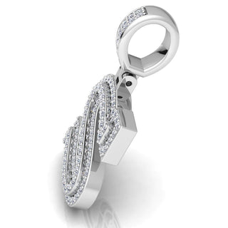 3 Carat Round Shaped Moissanite initial "S" Pendant In White Gold
