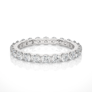 Moissanite Bar Setting Wedding Ring silver