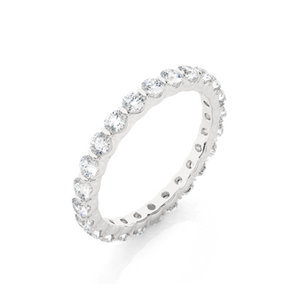 Moissanite Bar Setting Wedding Ring silver