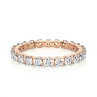 1 Ct Round Cut Moissanite Bar Setting Wedding Band In Silver