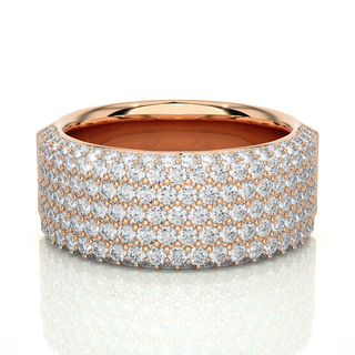 Moissanite Pave Wedding Band rose gold