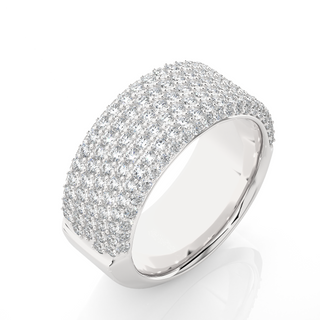 2 Carat Moissanite Micro Pave Wedding Band In White Gold