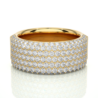Moissanite Pave Wedding Band yellow gold