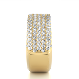2 Carat Moissanite Micro Pave Wedding Band In Yellow Gold