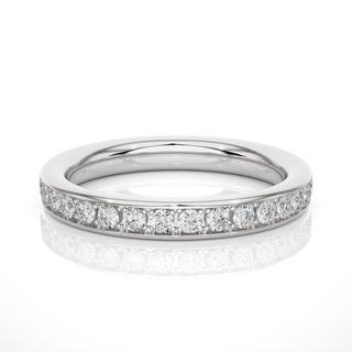 Moissanite Ring with Bead Bright Setting silver