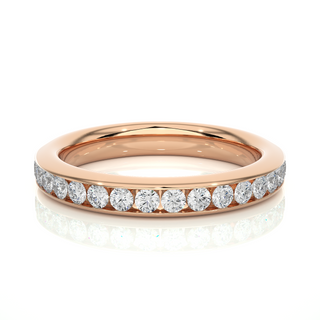 Moissanite Round Shape Womens's Engagement Ring rose gold
