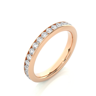 Moissanite Round Shape Womens's Engagement Ring rose gold