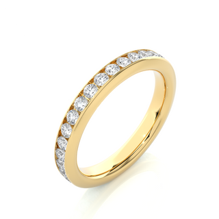 Moissanite Round Shape Womens's Engagement Ring yellow gold