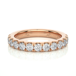 Moissanite Round Stone with V-Split Setting Ring rose gold