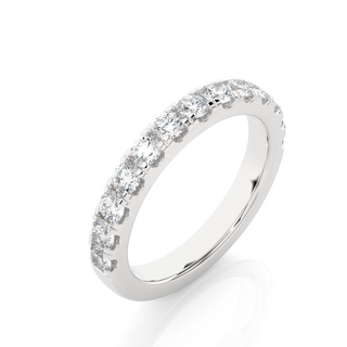 1 Ct Moissanite V-Split Half Eternity Band In White Gold