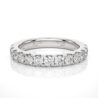 Moissanite Round Stone with V-Split Setting Ring white gold