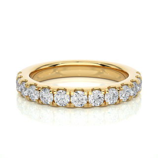 Moissanite Round Stone with V-Split Setting Ring yellow gold