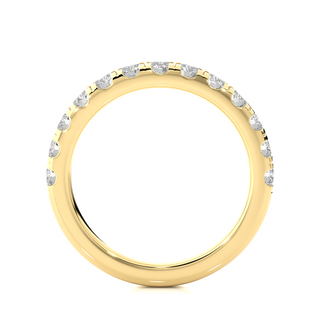 1 Ct Moissanite V-Split Half Eternity Band In Yellow Gold