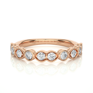 Moissanite Wedding Band for Women rose gold