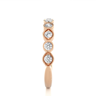 1 Ct Round Moissanite Wedding Band For Women In Rose Gold