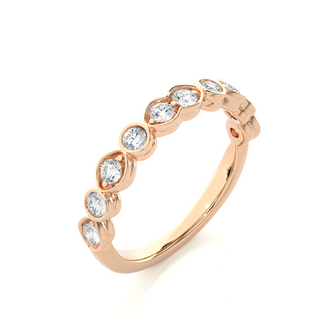 1 Ct Round Moissanite Wedding Band For Women In Rose Gold