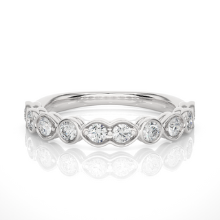 Moissanite Wedding Band for Women silver