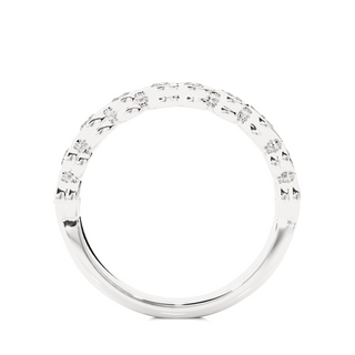 1 Ct Round Moissanite Wedding Band For Women In Silver