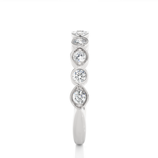 1 Ct Round Moissanite Wedding Band For Women In White Gold