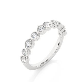 1 Ct Round Moissanite Wedding Band For Women In White Gold