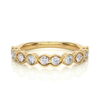 Moissanite Wedding Band for Women yellow gold
