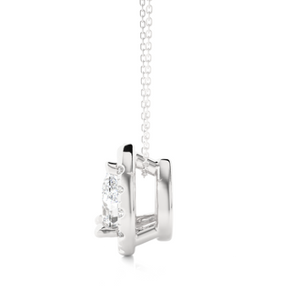 Pear Shaped Halo Moissnaite Pendant silver