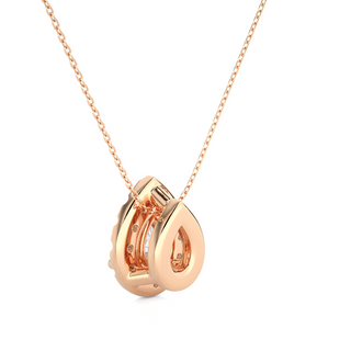 Pear Shaped Halo Moissnaite Pendant rose gold