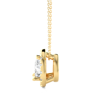 Pear Shaped Halo Moissnaite Pendant yellow gold