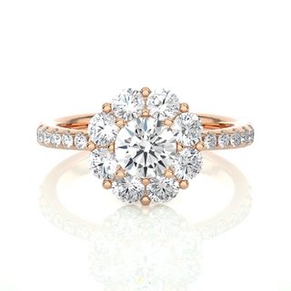Pinched Shank Flower Design Moissnaite Ring rose gold