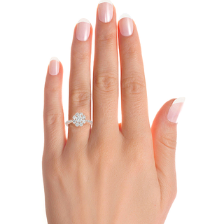 Pinched Shank Flower Design Moissnaite Ring rose gold