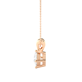 0.5 Carat Princess Cut Solitaire Moissanite Pendant in Rose Gold