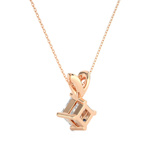 0.5 Carat Princess Cut Solitaire Moissanite Pendant in Rose Gold