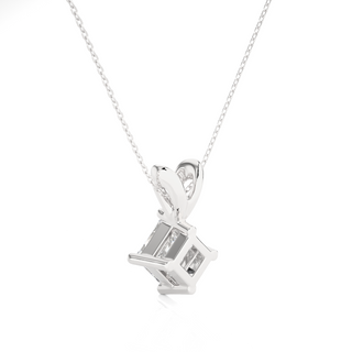 0.5 Ct Princess Cut Solitaire Moissanite Pendant in Silver