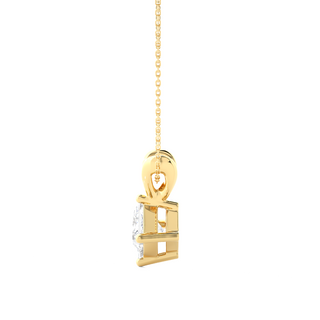 0.5 Carat Princess Shaped Moissanite Solitaire Pendant in Yellow Gold
