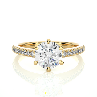 1.50 Ct Round Cut Moissanite Six Prong Engagement Ring In Rose Gold