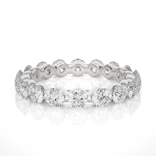 Round Shape Bar Setting Moissanite Ring silver