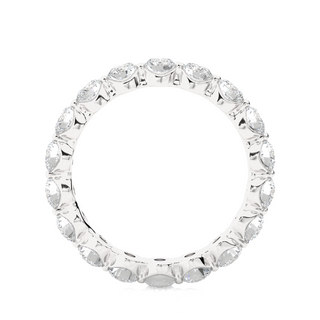 Round Shape Bar Setting Moissanite Ring silver
