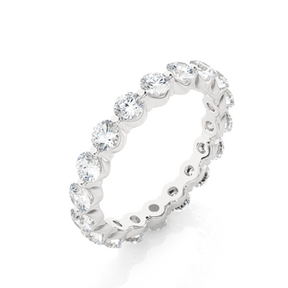 Round Shape Bar Setting Moissanite Ring silver
